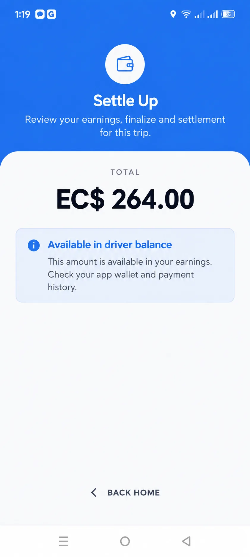 Island Ride Unconfirmed Card Payment